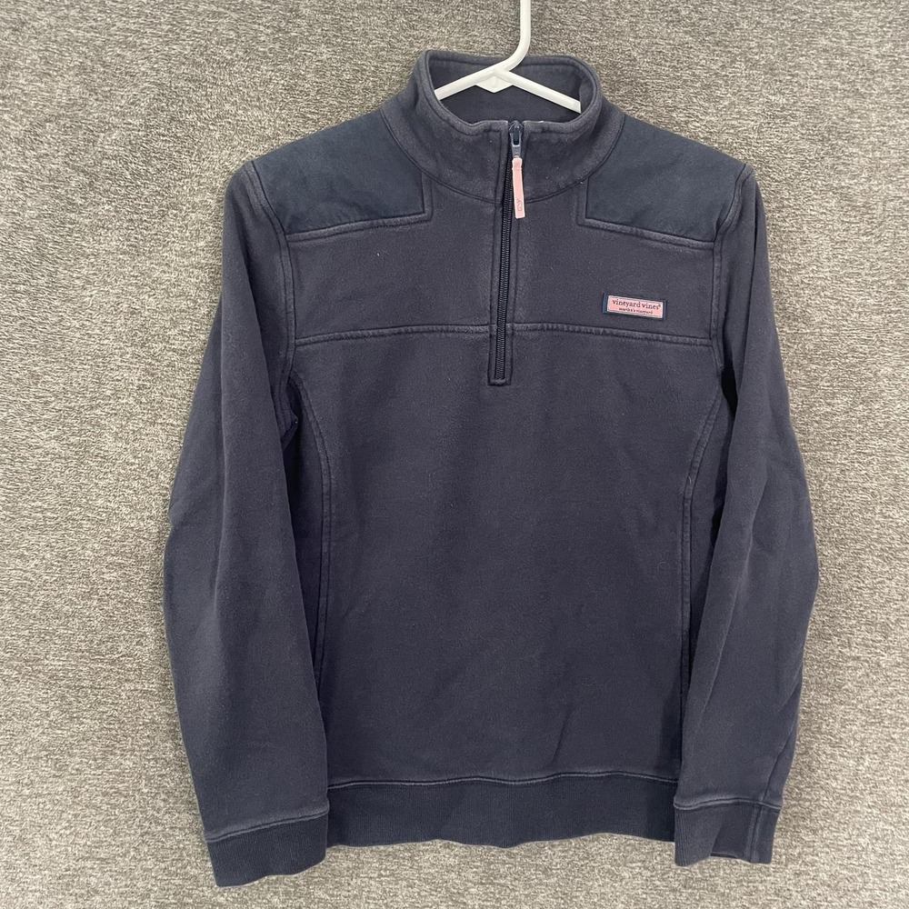 Vineyard Vines Sweatshirt Women's M Blue 1/4 Zip Fleece Pullover Shep Shirt